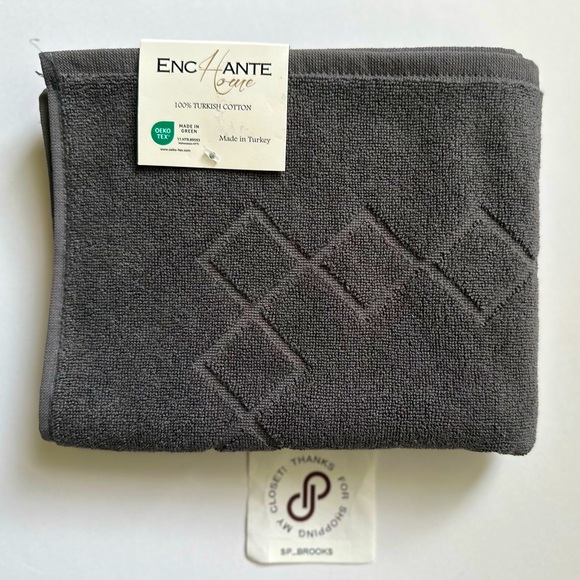 🎁ENCHANTE Home Gracious Bath Mat -20” x 32”- Anthracite - 100% Turkish Cotton - Picture 3 of 5
